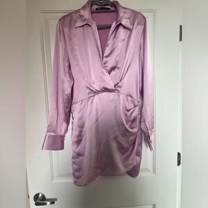 Zara Satin Wrap Mini Blazer Dress